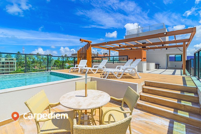 Rooftop Tamandaré #202 - Flat com varanda por Carpediem