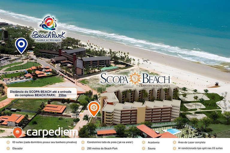 Apartamento no Scopa Beach em Porto das Dunas por Carpediem